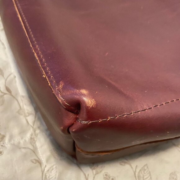 Portland Leather Triangle Shoulder Bag in Cognac Color - Picture 3 of 7